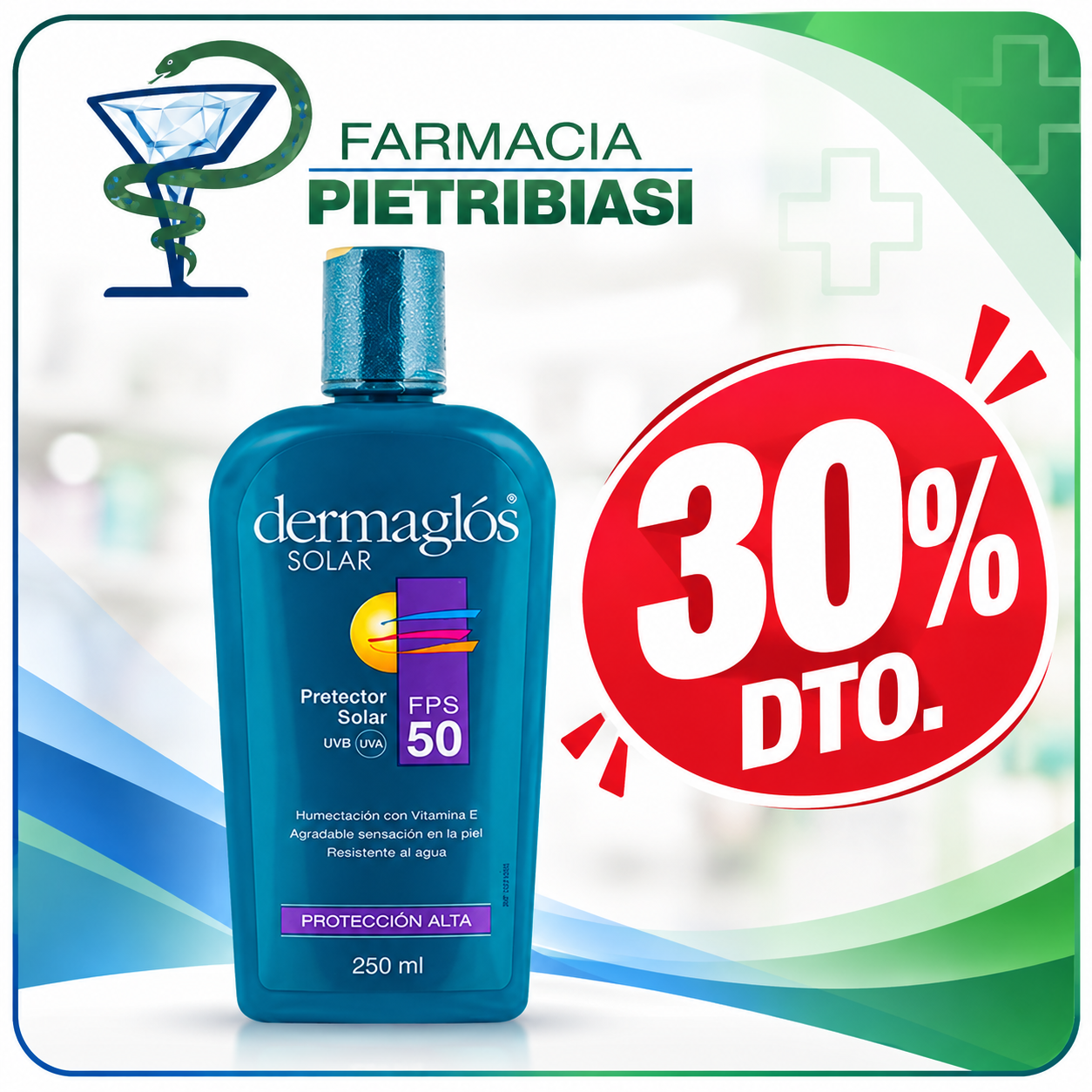DERMAGLOS PROTECTOR SOLAR F50 X 250 ML