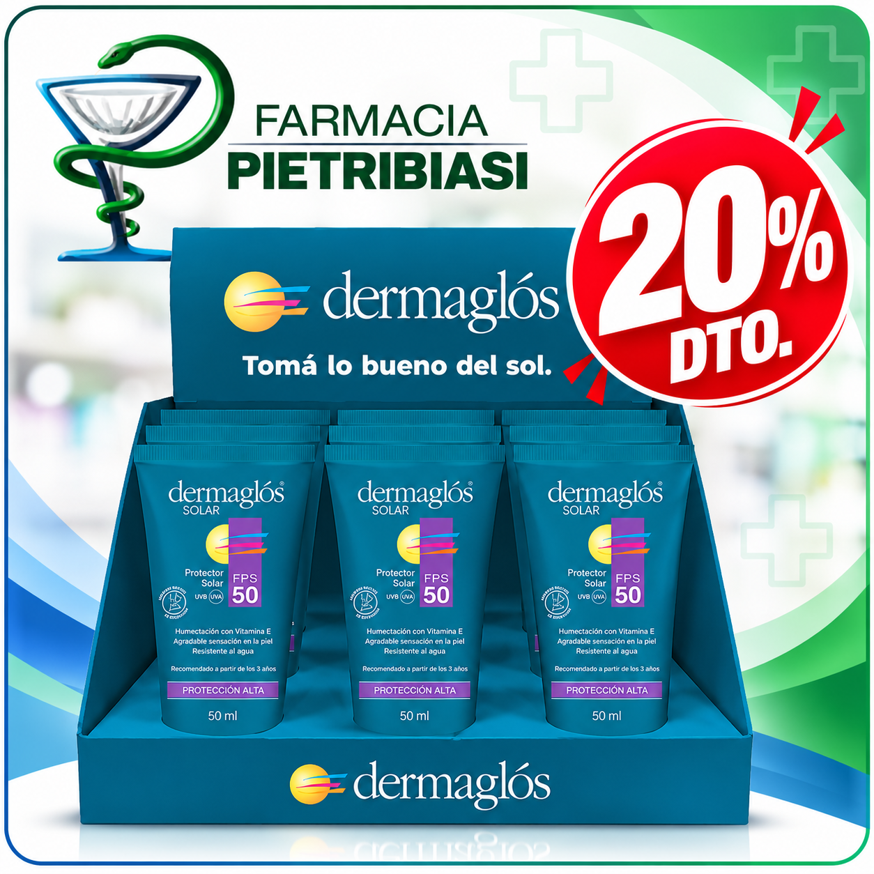 DERMAGLOS PROTECTOR SOLAR F50 X 50gr